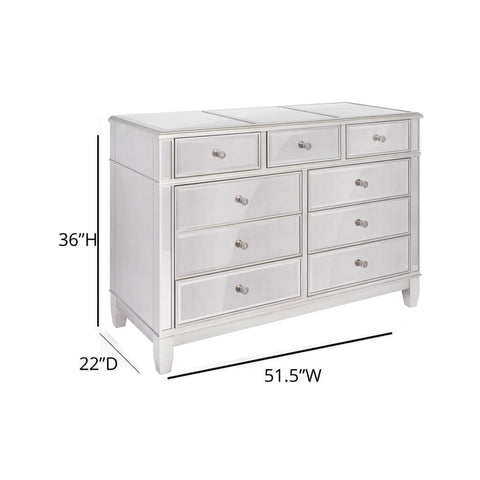 Danielle Silver 9-Drawer Chest and 4-Drawer Dresser Combo - Antique Mirror