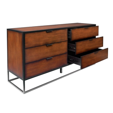 Victoria Wooden Walnut Finish Set of 2, Coffee Table and Dresser