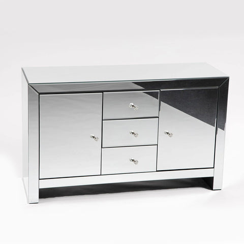 Eva 3-Drawers and 2-Doors Mirrored Dresser / Side Board (Free GTA Delivery and Install)