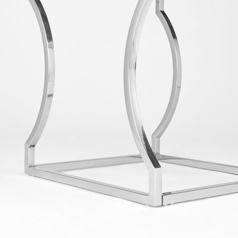 SAM End Table in Tempered Glass Top and Chrome Steel Base