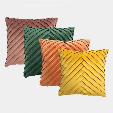 Velvet Decorative Pillow Cover Set (4-Piece)