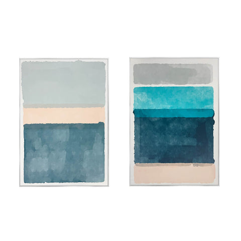 HomeBelongs framed canvas print artwork set of 2 pieces. These pieces come ready to hang