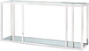 Lucas Console Table in Tempered Glass and Chrome Base