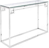 Allen Console Table in Tempered Glass and Chrome Base
