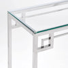 Allen Console Table in Tempered Glass and Chrome Base