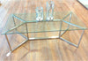 Avis Coffee Table in Tempered Glass and Stainless Steel Chrome Base