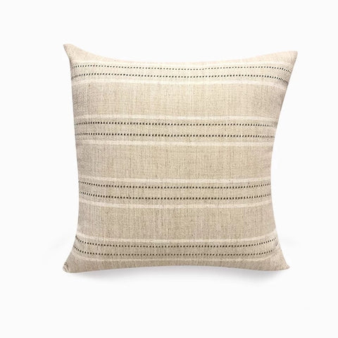 "Orillia" Beige Cotton Decorative Pillow Cover 18 inch x 18 inch