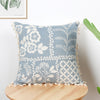 "Sections" Blue Cotton Decorative Pillow Cover 18 inch x 18 inch