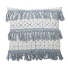"Fleece" Blue Cotton Decorative Pillow Cover 18 inch x 18 inch
