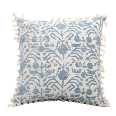 Blue Cotton Decorative Pillow Set (5-piece)