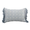 Housse de taie d'oreiller décorative en coton bleu « Zing » 12 po x 20 po