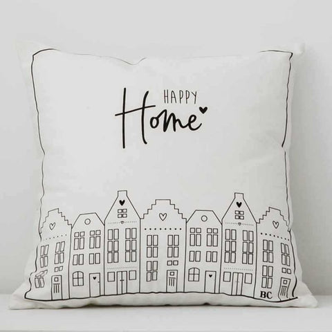 "Quotes" White with Black text Decorative Pillow Cover Set (4-Piece)
