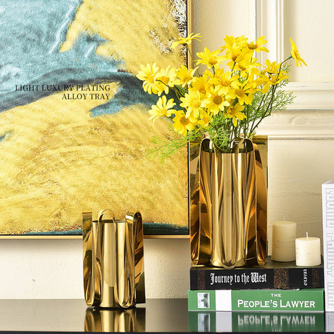 Ensemble de vases à fleurs dorées Cyndria (2 pièces)