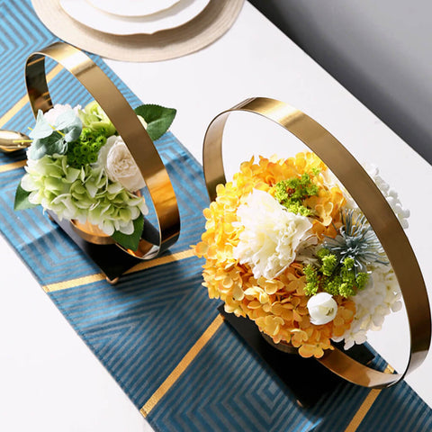 Ensemble de vases à fleurs dorés décoratifs Dyna (2 pièces)