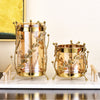 Evona Elegant Golden Flower Vase Set (2-piece)