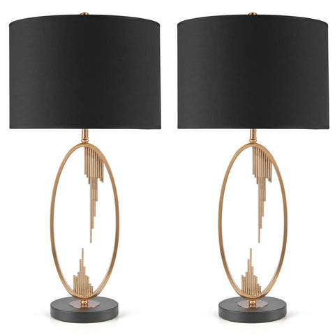 Perrire 30 inch 1-Light Table Lamp with Metal Base (2-Pack)
