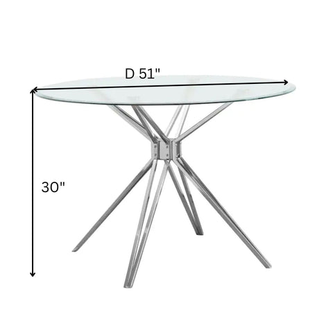 Rodeo Silver Round Dining Table 51Inch Round