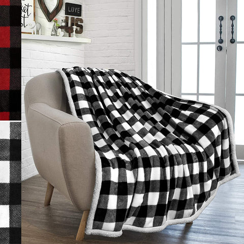 方格超柔软奢华床上用品盖毯 50 x 60 英寸