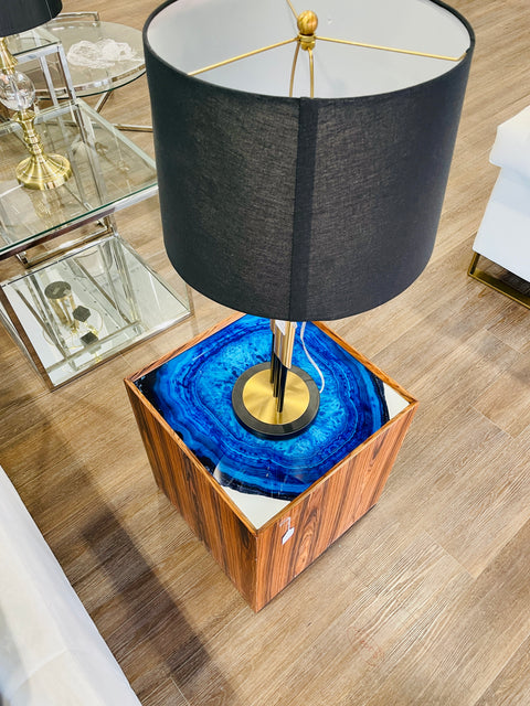 Home Belongs KJS-00999 Table de canapé en bois massif et styles avec finition peinte Majestic Blue (Sea Dragon)
