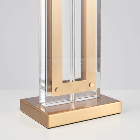 Lampe de table en cristal à 1 ampoule « Komspe » de 25 po avec base en métal (paquet de 2)