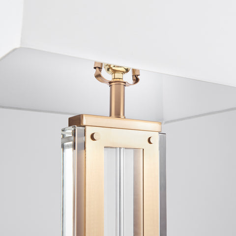 Lampe de table en cristal à 1 ampoule « Komspe » de 25 po avec base en métal (paquet de 2)
