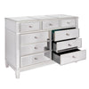 Danielle Silver Antique Mirror One 9-Drawer Chest and Two 3-Drawer Oversized Nightstand Package (3-Piece)