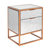 Riga Gold 2-Drawers Nightstand - Aged Mirror