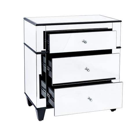Denson 3-Drawers Chest / Oversized Nightstand - Clear Mirror