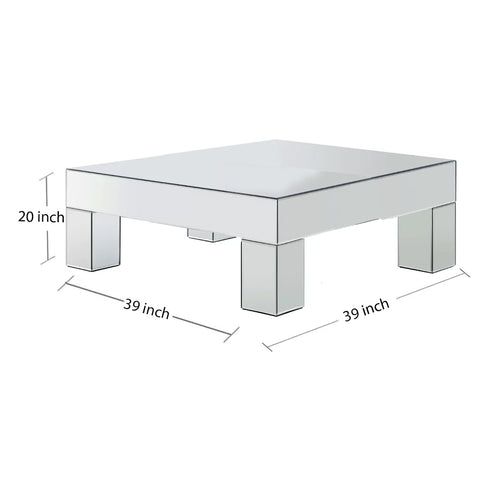 Believe Mirrored Square Coffee Table