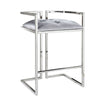 Novous Silver Velvet Seat with Stainless Steel Base Counter/Bar Stool