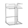 Jamarion White PU Leather Seat with Stainless Steel Base Counter/Bar Stool
