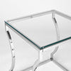 SAM End Table in Tempered Glass Top and Chrome Steel Base