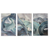 Ensemble d'œuvres d'art abstraites sur toile encadrée "Blue Silk" (3 pièces)