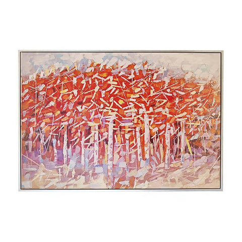 HomeBelongs Red Forest Canvas Painting Artwork for your wall decor needs. This beautiful art is focal piece of your living room, dinning room, kitchen, bedroom and more