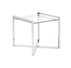 Oscar End Table in Tempered Glass Top and Chrome Steel Base