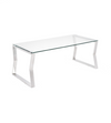 Max Coffee Table in Tempered Glass and Stainless Steel Chrome Base