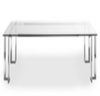 Cannon End Table in Tempered Glass Top and Chrome Steel Base