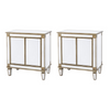 July Exclusive Package-Two Berrian 30" Wide Champagne Gold Accent Chest-Clear Mirror - Only 1 set left