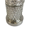 Round Metal base has silver finish. It reflects your home decor color and makes room bright.