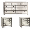 Powell Silver 9-Drawer Dresser and two 3-Drawer Nightstands Package (3-piece)