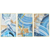Ensemble d'œuvres d'art texturées peintes à la main sur toile encadrée "Golden River" (3 pièces)